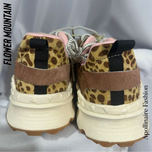 FLOWER MOUNTAIN KOTETSU Animal-print suede sneakers in Pink Brown Tan Size 41 - Picture 4 of 7